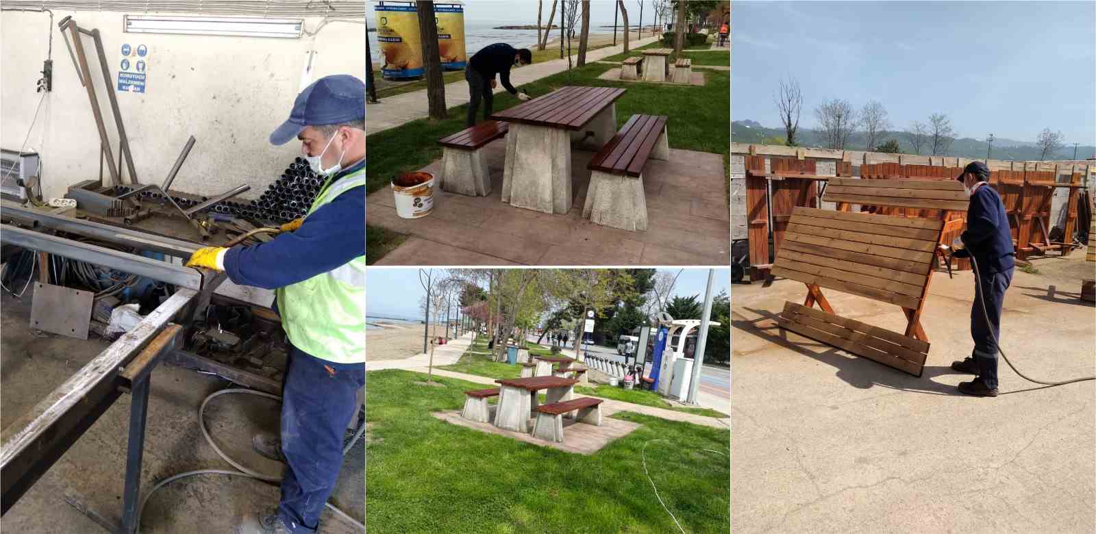 BÜYÜKŞEHİR PARKLARDA BAKIM VE ONARIM YAPIYOR